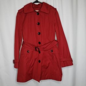 Micheal Kors Red Belted Trench Coat